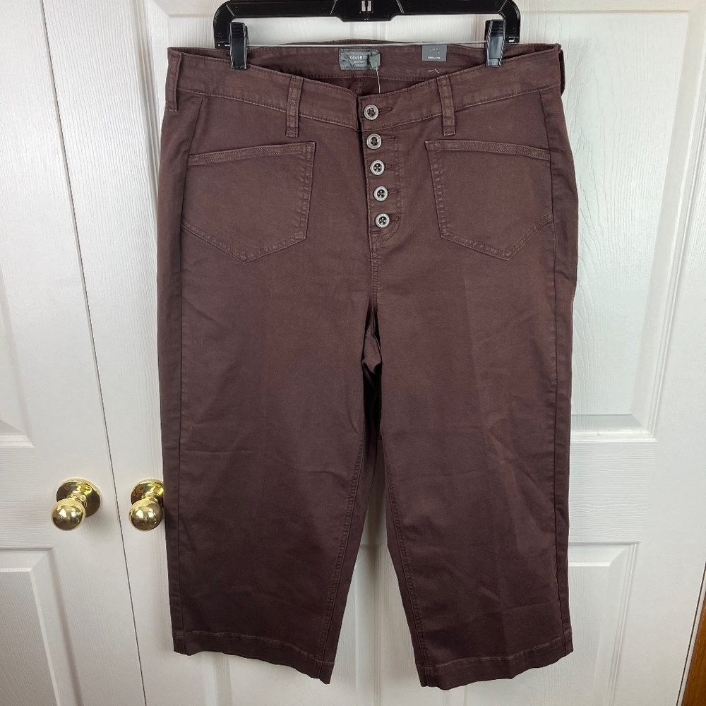 Torrid Crop Wide Leg Stretch Twill Pants Size 16